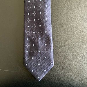 Brioni navy silk print tie